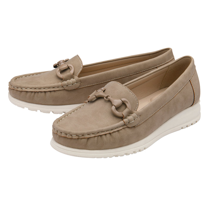 Lotus Symi Womens Comfort Slip-On Moccasin Loafers (Size 8) - Natural 8756523 2