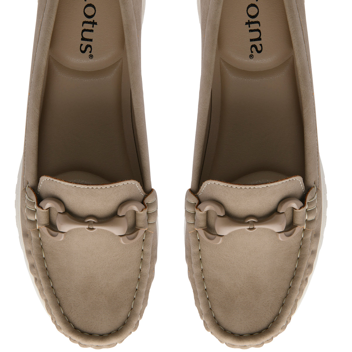 Lotus Symi Womens Comfort Slip-On Moccasin Loafers (Size 8) - Natural 8756523 2