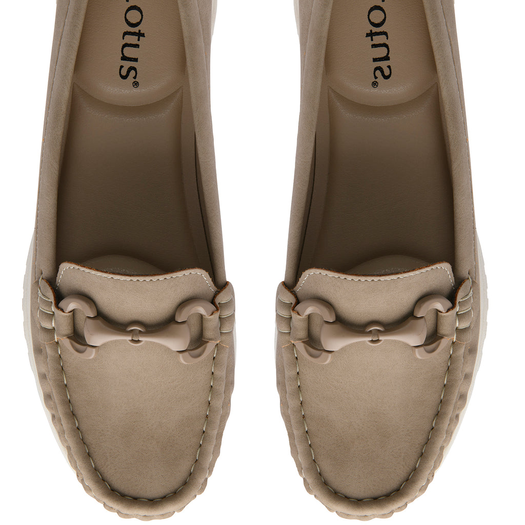 Lotus Symi Womens Comfort Slip-On Moccasin Loafers (Size 7) - Natural_8756532_2