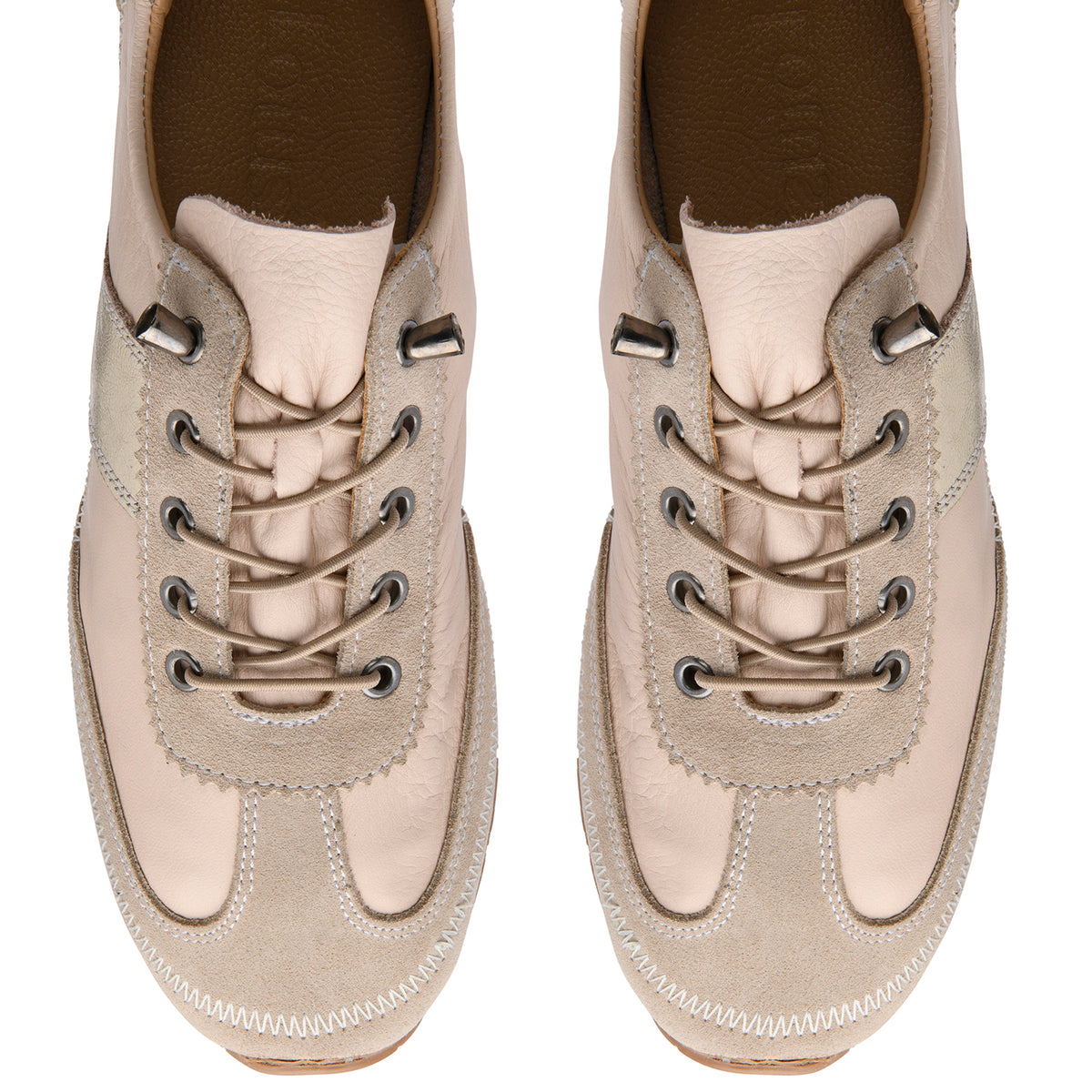 Lotus Lola Leather Laceless Slipon Trainers with Metallic Side Stripe (Size 3) - Natural 8756582 2