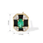 D'Joy - AAA Emerald & White Zircon Earring with Push Post in 18K Vermeil Yellow Gold Plated Sterling Silver_8757152_4