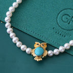 Live From Vicenza GP - Natural Turquoise, Fresh Water Pearl, Black Spinel & Blue Sapphire Bracelet (Size - 7) in 18K Vermeil Yellow Gold Plated Sterling Silver 23.27 Ct._8757341_2