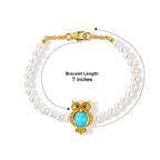 Live From Vicenza GP - Natural Turquoise, Fresh Water Pearl, Black Spinel & Blue Sapphire Bracelet (Size - 7) in 18K Vermeil Yellow Gold Plated Sterling Silver 23.27 Ct._8757341_5