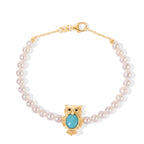 GP Natural Turquoise, Fresh Water Pearl, Black Spinel, Kanchanaburi Blue Sapphire Fancy Bracelet (Size - 8) in 18K YG VermeilSterling Silver  23.273  Ct._8757342