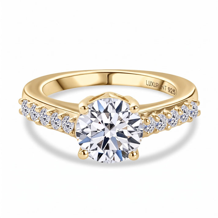 LUXURIANT  2 Ct. SGL Certified Lab Grown Diamond (SI/G-H) Ring in 18K Vermeil Yellow Gold Plated Sterling Silver   8757404 1