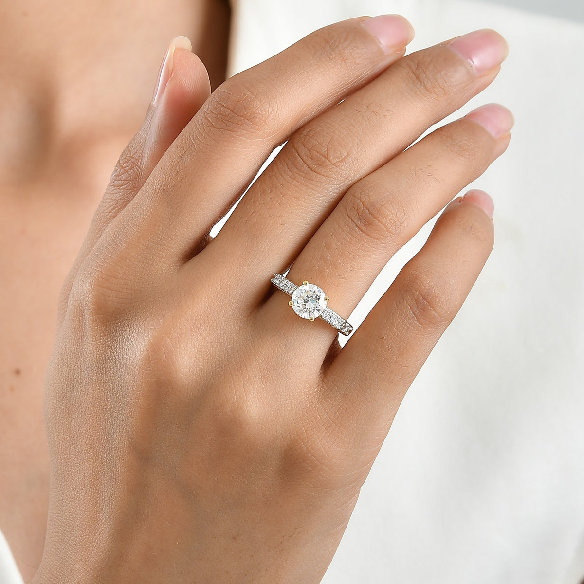 Luxuriant Lab Grown Diamond Main Stone With Side Stone Ring in 18K YG VermeilSterling Silver  1.849  Ct. 8757404 1