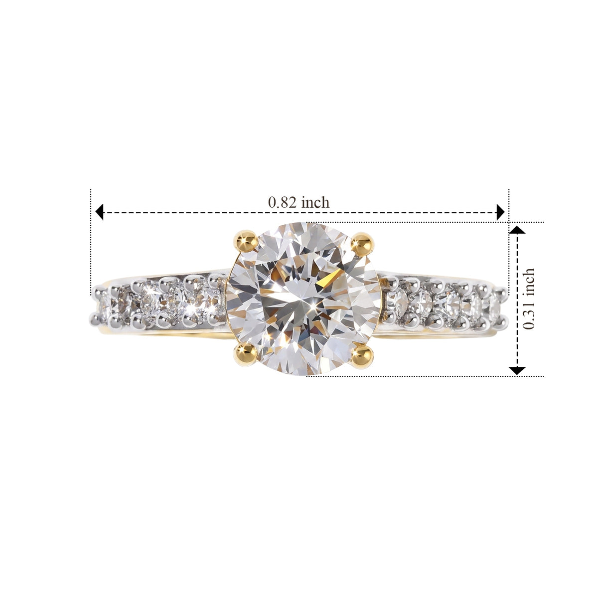 Luxuriant Lab Grown Diamond Main Stone With Side Stone Ring in 18K YG VermeilSterling Silver  1.849  Ct. 8757404 5