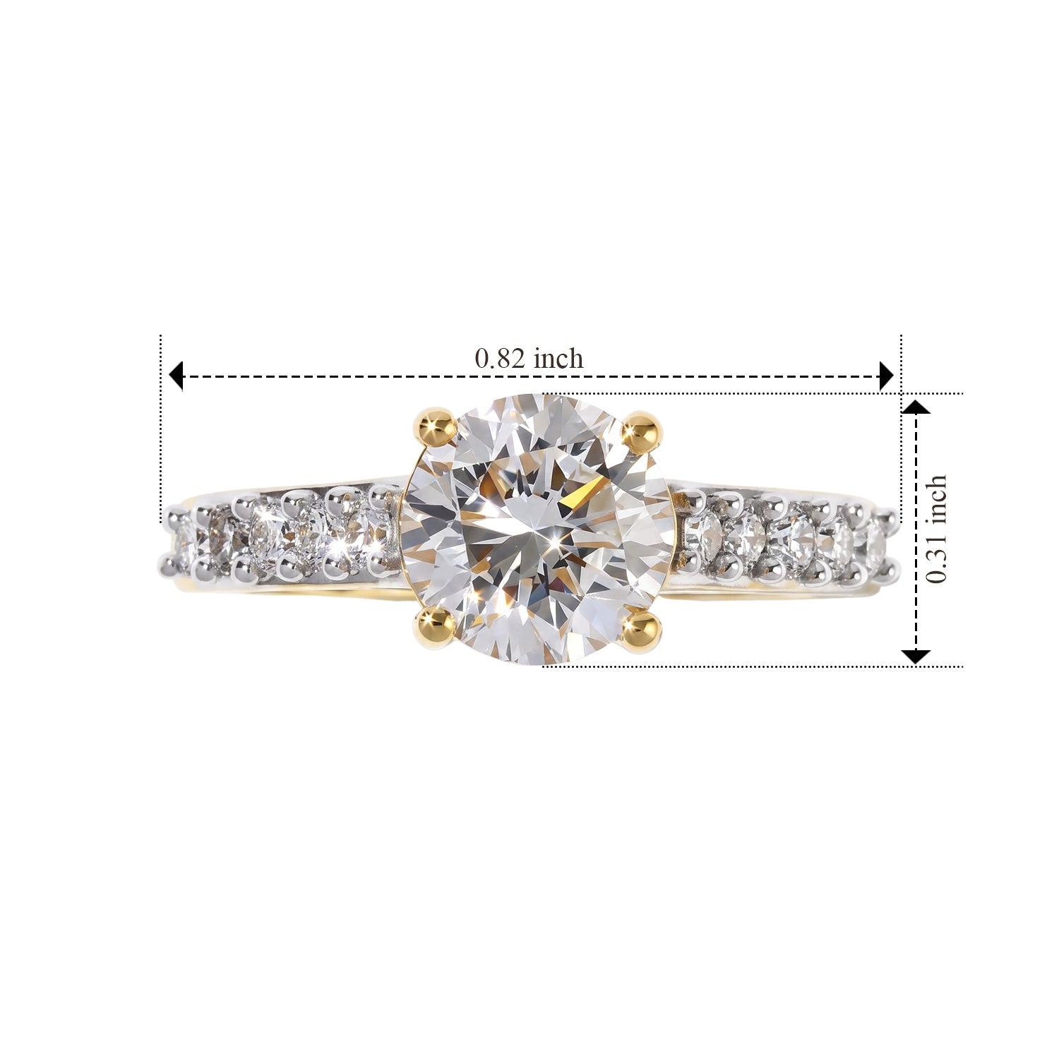 Luxuriant Lab Grown Diamond Main Stone With Side Stone Ring in 18K YG VermeilSterling Silver  1.849  Ct. 8757404 5