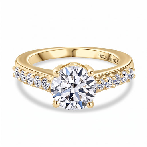 Luxuriant - SGL Certified Lab Grown Diamond (SI/G-H) Ring in 18K Vermeil Yellow Gold Plated Sterling Silver 1.90 Ct._8757405