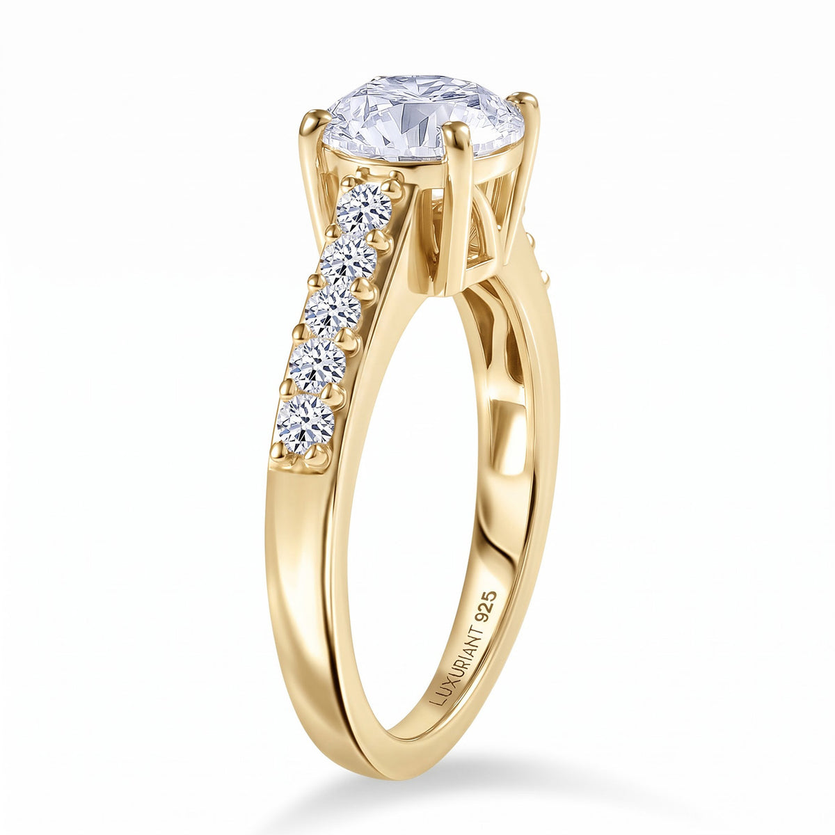 LUXURIANT  2 Ct. SGL Certified Lab Grown Diamond (SI/G-H) Ring in 18K Vermeil Yellow Gold Plated Sterling Silver   8757405 4
