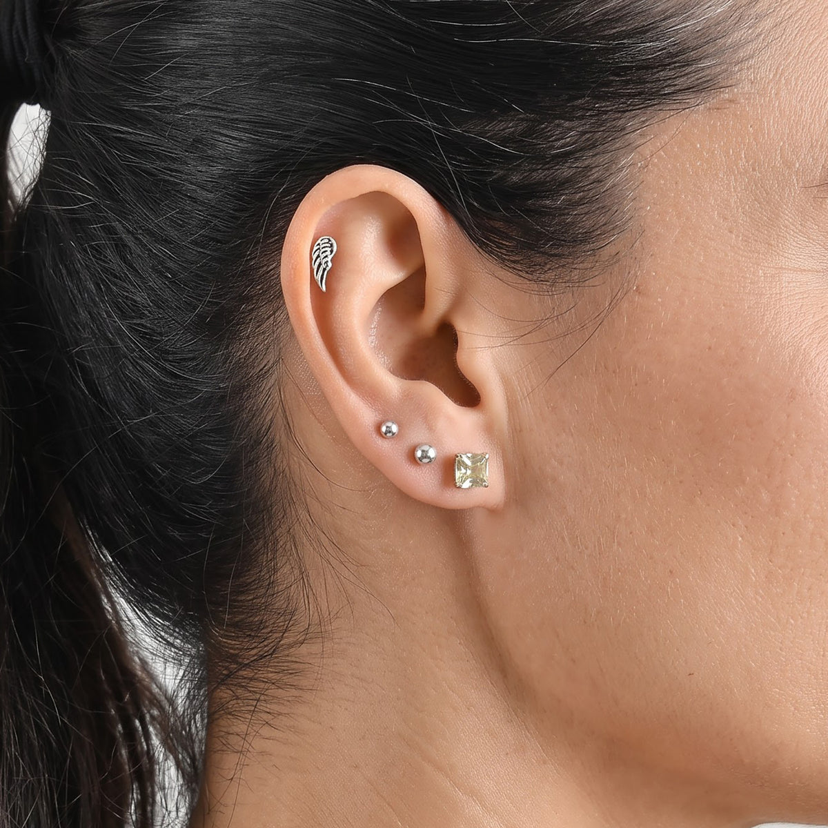 The Tony Diniz Collection - 9K Yellow Gold AAA Turkizite Asscher Cut Stud Earrings with Push Backs 2.50 Ct. 8757585 3