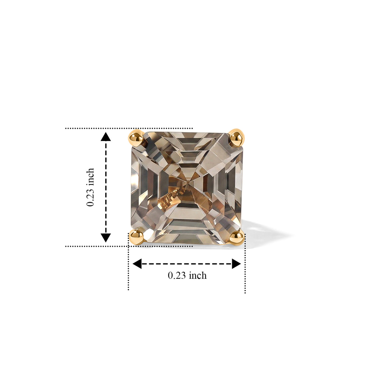 The Tony Diniz Collection - 9K Yellow Gold AAA Turkizite Asscher Cut Stud Earrings with Push Backs 2.50 Ct. 8757585 5