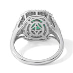 Luxuriant Lab Grown Columbian Emerald, Lab Grown Diamond Ring in Rhodium OverlaySterling Silver  4.530  Ct._8758055_3