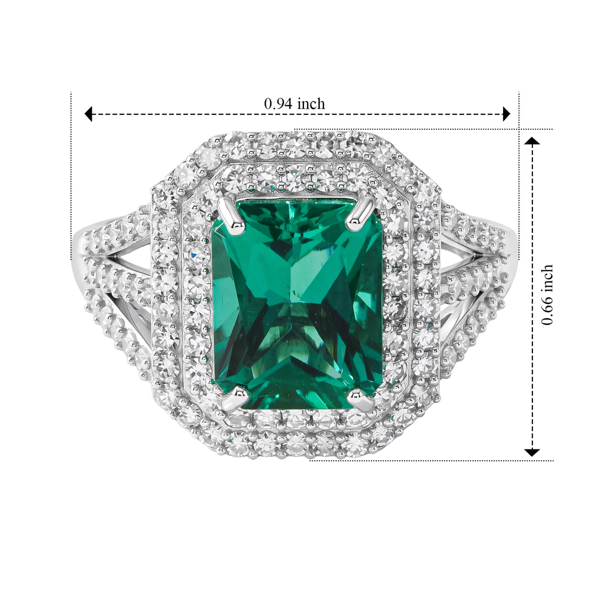 Luxuriant Lab Grown Columbian Emerald, Lab Grown Diamond Ring in Rhodium OverlaySterling Silver  4.530  Ct. 8758055 4