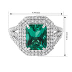 Luxuriant Lab Grown Columbian Emerald, Lab Grown Diamond Ring in Rhodium OverlaySterling Silver  4.530  Ct._8758055_4