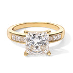 Luxuriant 9K Yellow Gold VS Lab Grown Diamond G, VS Main Stone With Side Stone Ring_8758160