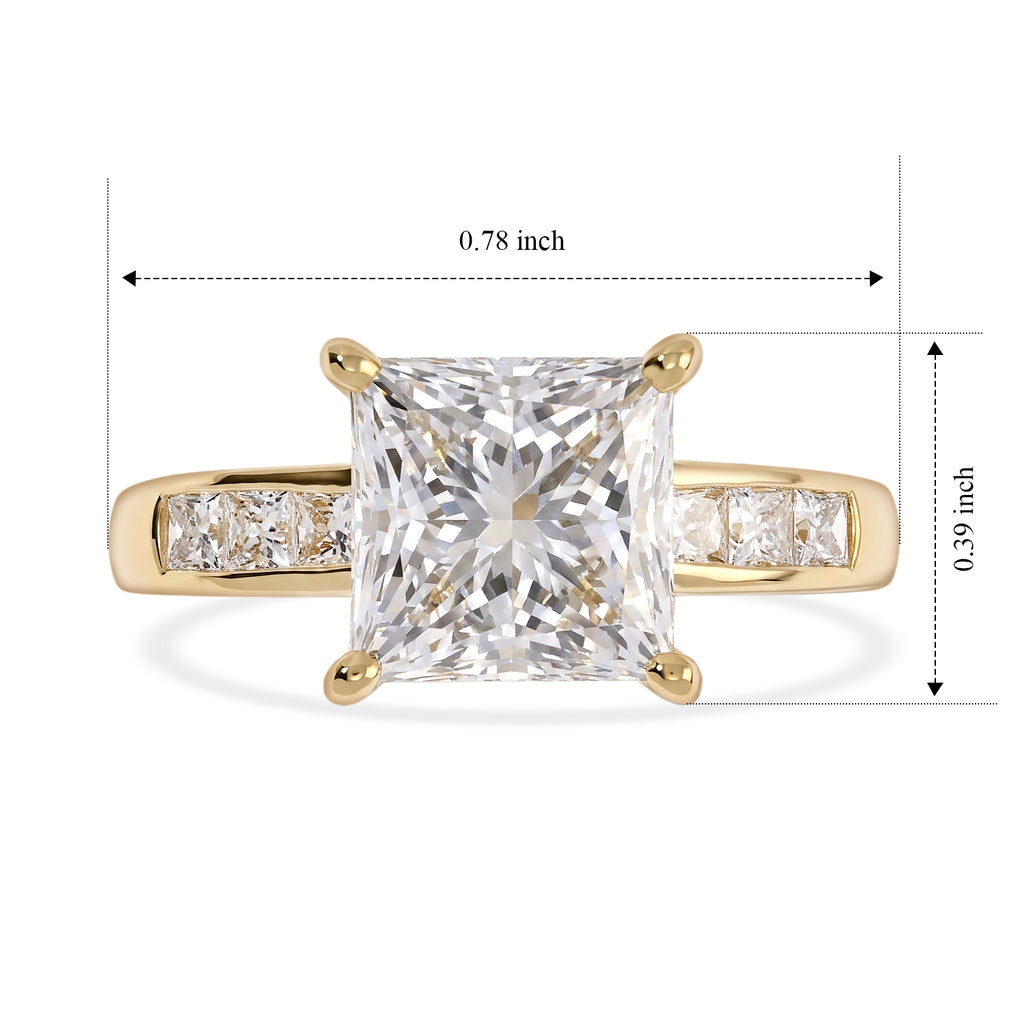Luxuriant 9K Yellow Gold VS Lab Grown Diamond G, VS Main Stone With Side Stone Ring_8758160_5