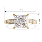 Luxuriant 9K Yellow Gold VS Lab Grown Diamond G, VS Main Stone With Side Stone Ring_8758160_5