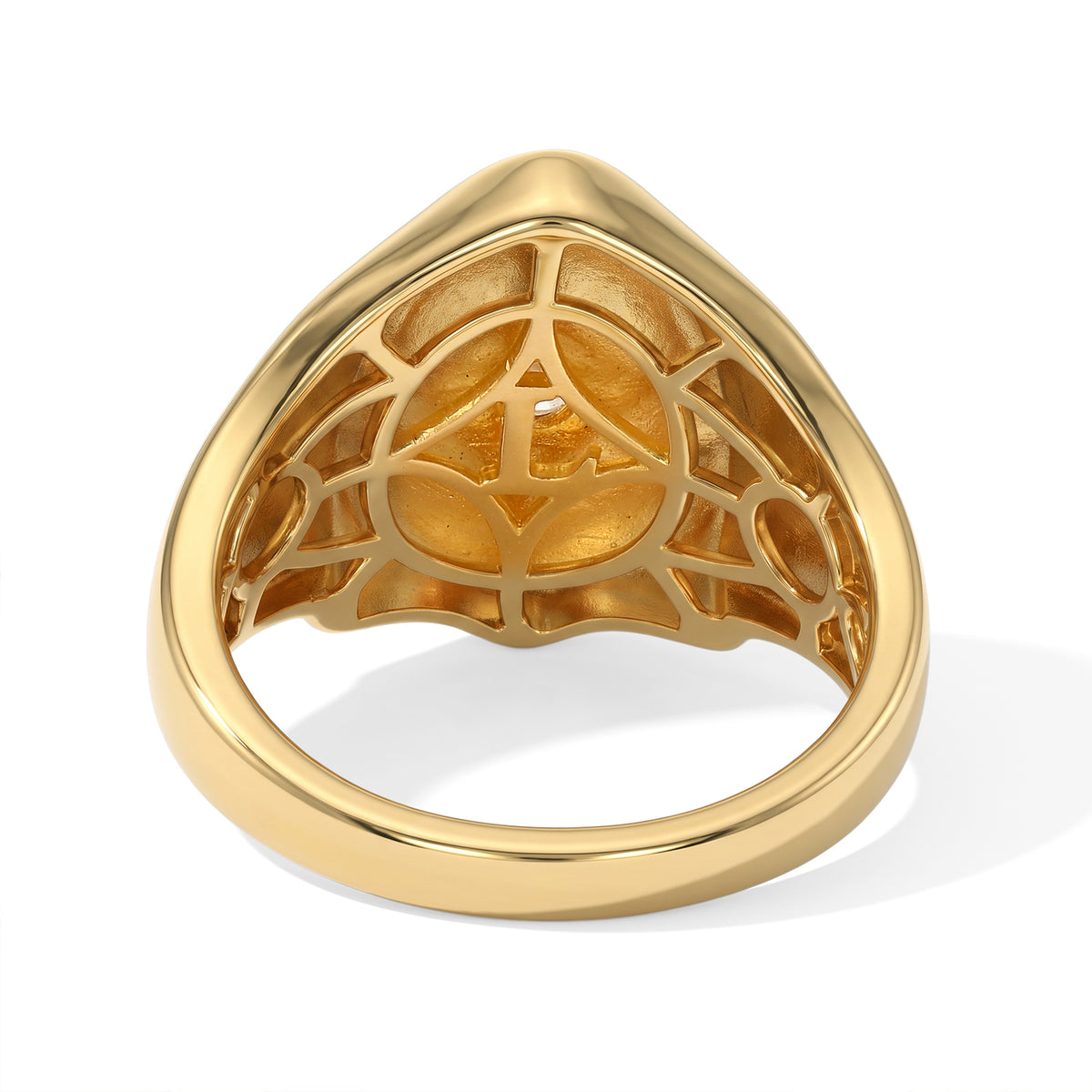 The Guardian Shield - Lab Grown Diamond (SI/G-H) Solitaire Signet Ring in 18K Vermeil Yellow Gold Plated Sterling Silver 8758200 5