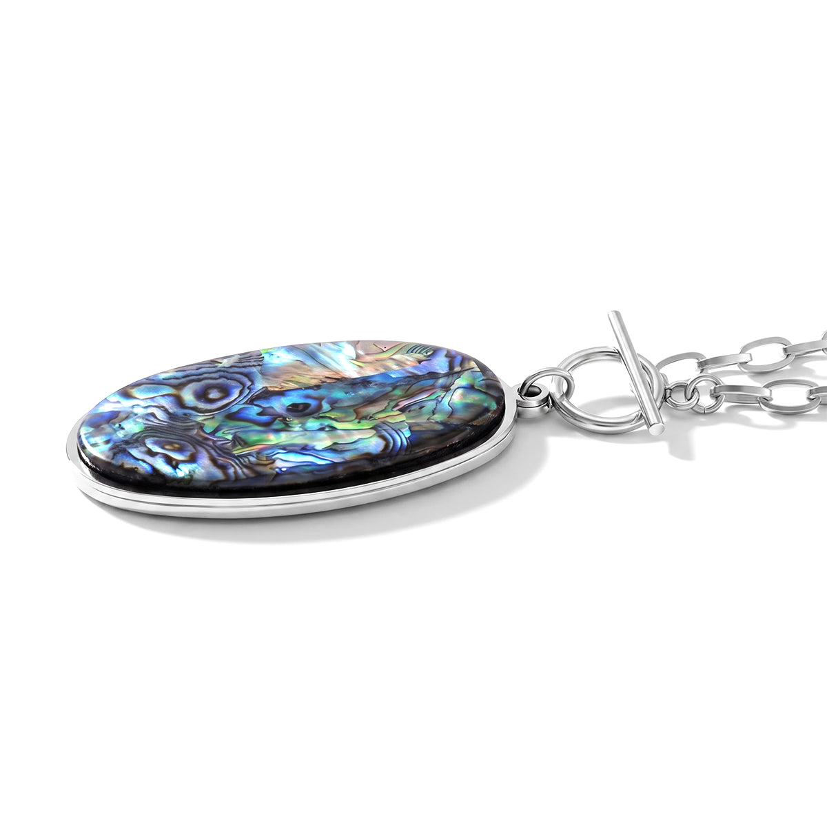Abalone Shell Necklace (Size - 24) Pure White Stainless Steel  0.010  Ct. 8758243 2