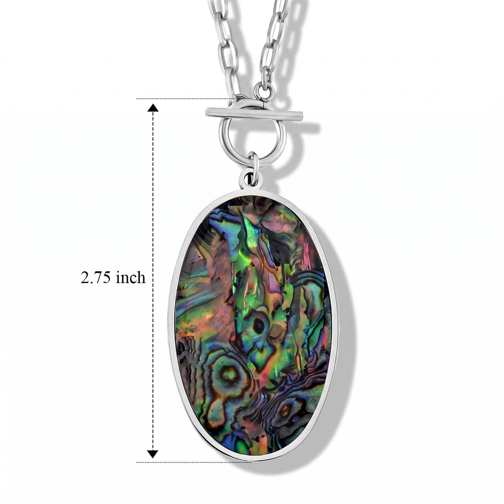 Abalone Shell Necklace (Size - 24) Pure White Stainless Steel  0.010  Ct._8758243_4