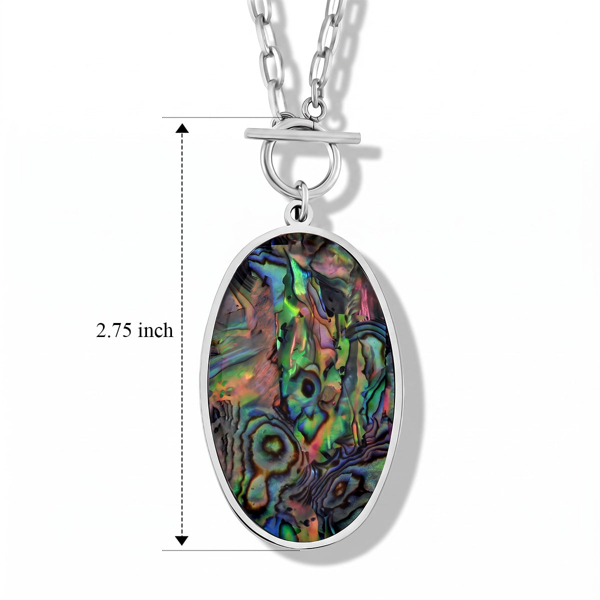 Abalone Shell Necklace (Size - 24) Pure White Stainless Steel  0.010  Ct. 8758243 4