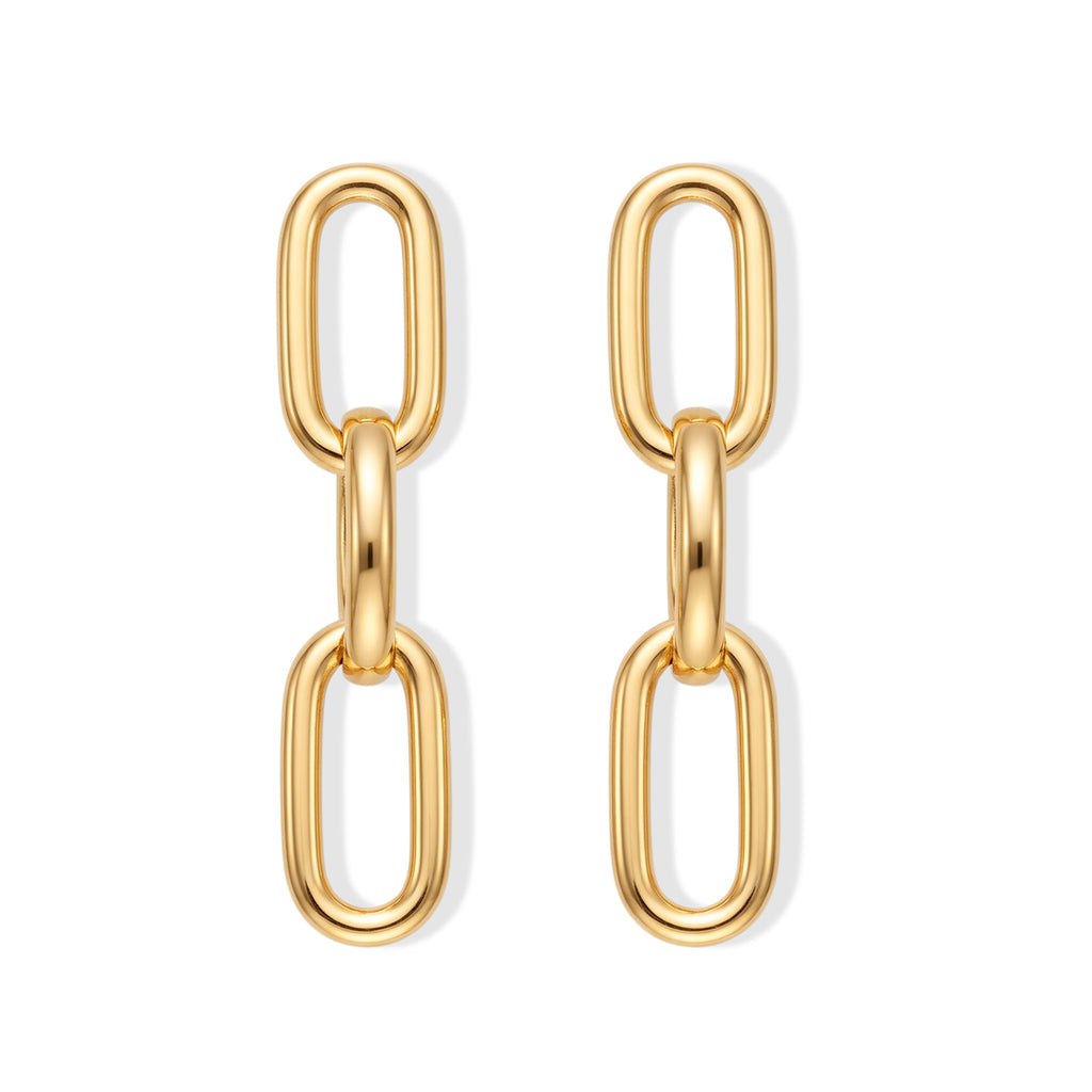 EverTrue Bronzella Collection - Paperclip Dangle Earring with Push Post in 18K Gold Plating_8758491