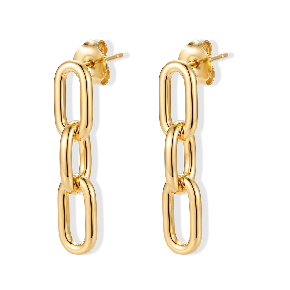EverTrue Bronzella Collection - Paperclip Dangle Earring with Push Post in 18K Gold Plating 8758491 3