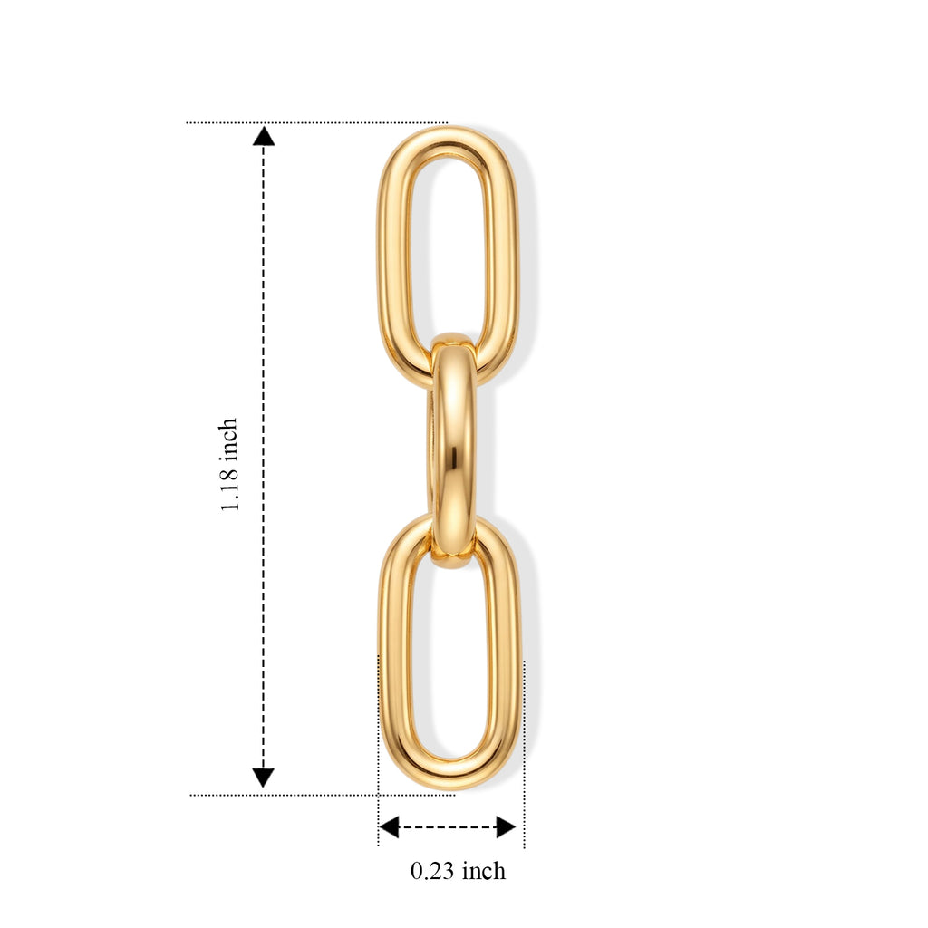 EverTrue Bronzella Collection - Paperclip Dangle Earring with Push Post in 18K Gold Plating_8758491_4