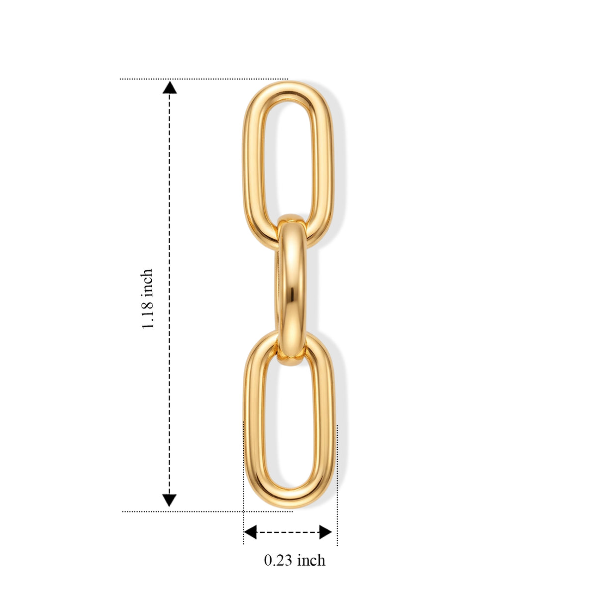 EverTrue Bronzella Collection - Paperclip Dangle Earring with Push Post in 18K Gold Plating 8758491 4