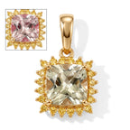 Luxuriant - 9K Yellow Gold AAA Turkizite & Lab Grown Yellow Diamond (SI/G-H) Pendant 2.08 Ct._8758553