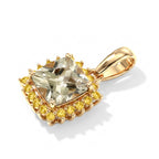 Luxuriant - 9K Yellow Gold AAA Turkizite & Lab Grown Yellow Diamond (SI/G-H) Pendant 2.08 Ct._8758553_2