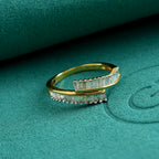 GP White Diamond, Kanchanaburi Blue Sapphire Bypass Ring in 18K YG VermeilSterling Silver  0.514  Ct._8758604_1