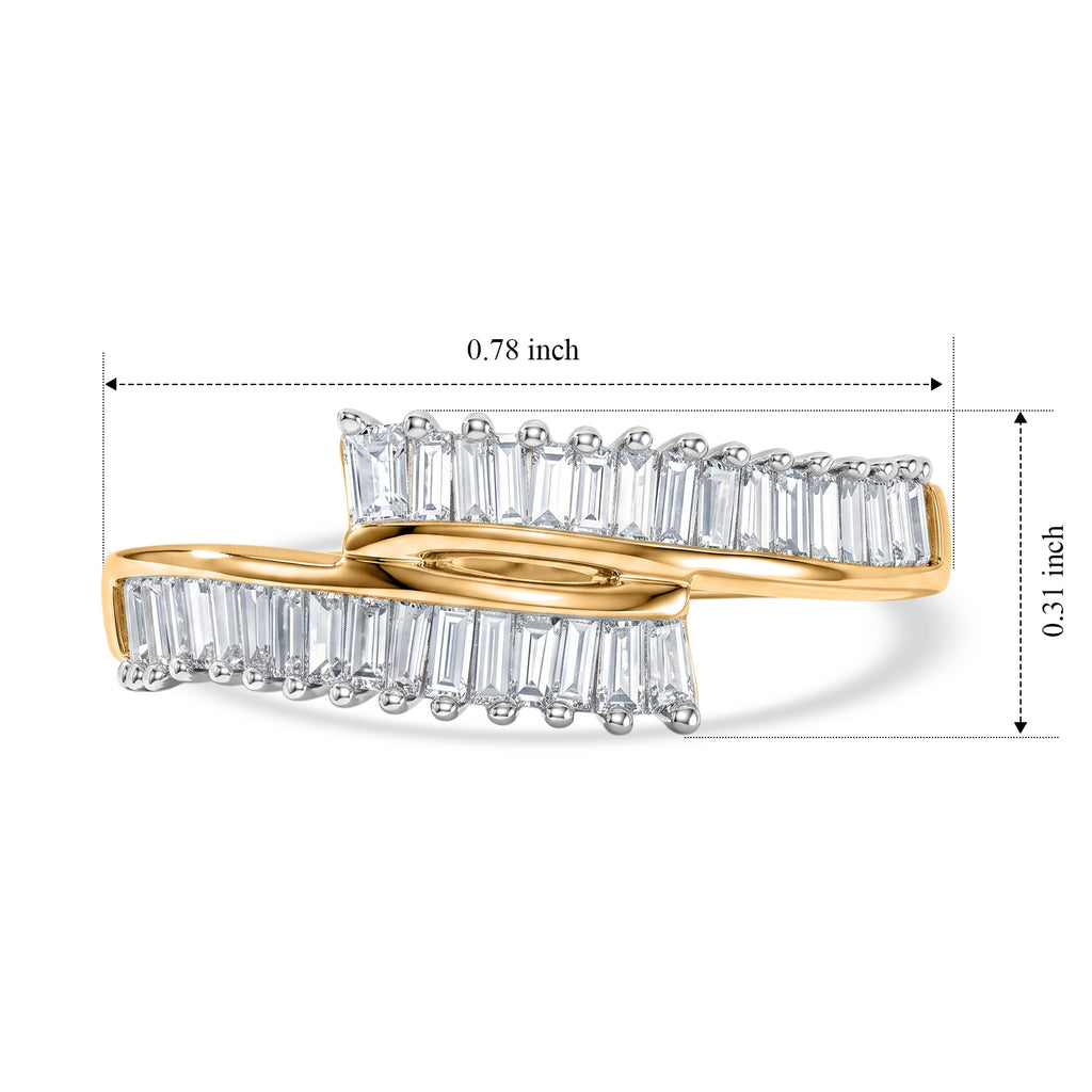 GP White Diamond, Kanchanaburi Blue Sapphire Bypass Ring in 18K YG VermeilSterling Silver  0.514  Ct._8758604_7