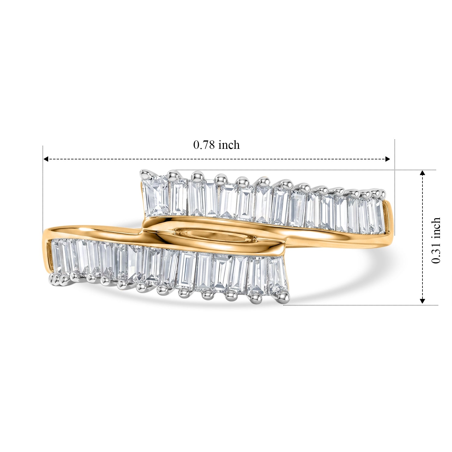GP White Diamond, Kanchanaburi Blue Sapphire Bypass Ring in 18K YG VermeilSterling Silver  0.514  Ct. 8758604 7