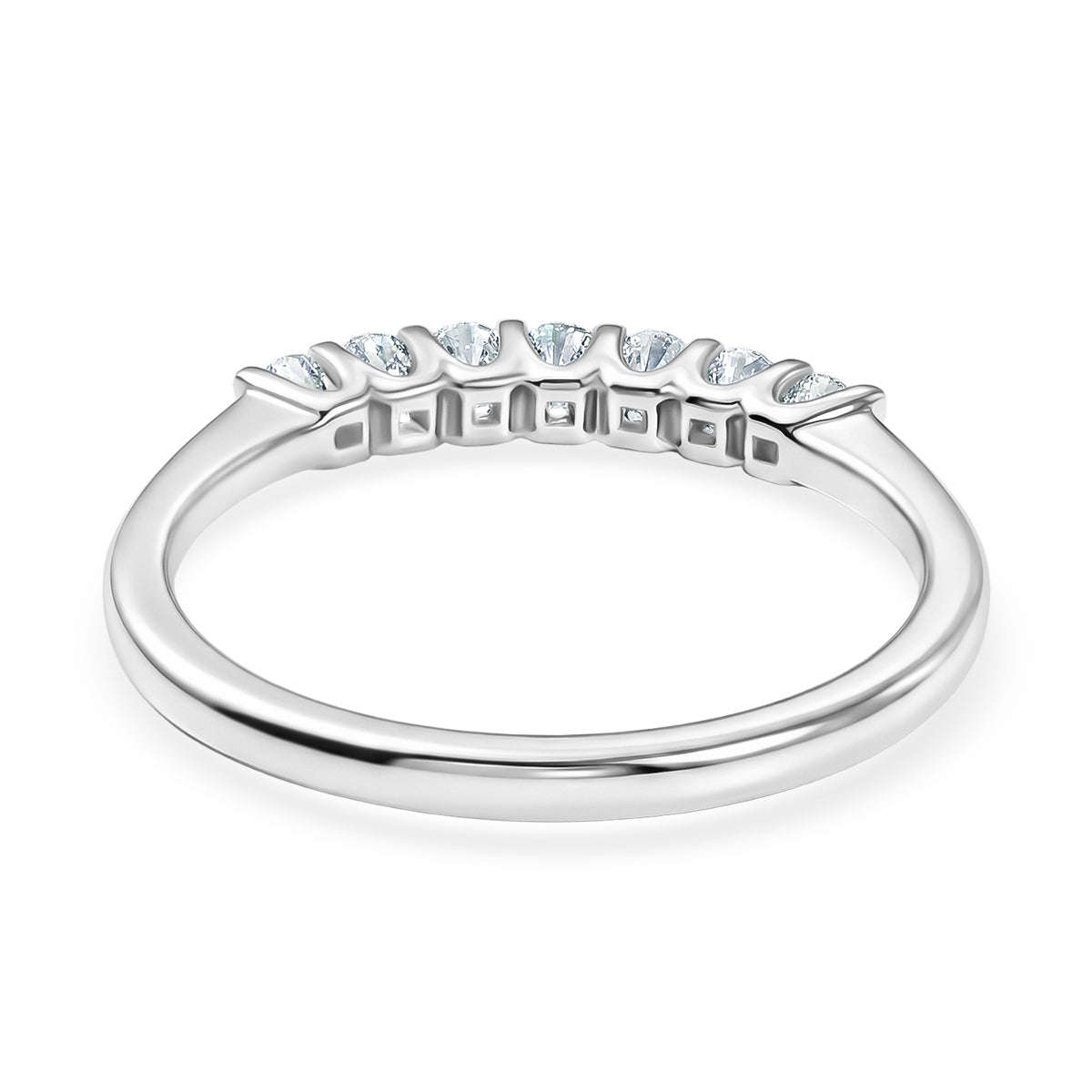 Luxuriant - Lab Grown Diamond (SI-G-H) 7 Stone Band Ring in Rhodium Overlay Sterling Silver 0.25 Ct. 8758607 4