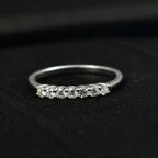 Luxuriant - Lab Grown Diamond (SI/G-H) 7 Stone Band Ring in Rhodium Overlay Sterling Silver 0.25 Ct._8758608_1