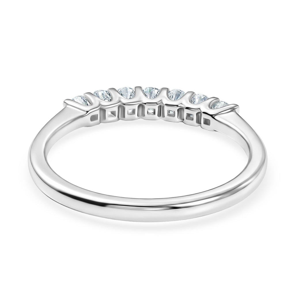 Luxuriant - Lab Grown Diamond (SI/G-H) 7 Stone Band Ring in Rhodium Overlay Sterling Silver 0.25 Ct._8758608_4
