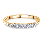 Luxuriant - Lab Grown Diamond (SI/G-H) 7 Stone Band Ring in 18K Vermeil Yellow Gold Plated Sterling Silver 0.25 Ct._8758609