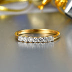 Luxuriant - Lab Grown Diamond (SI/G-H) 7 Stone Band Ring in 18K Vermeil Yellow Gold Plated Sterling Silver 0.25 Ct._8758609_1