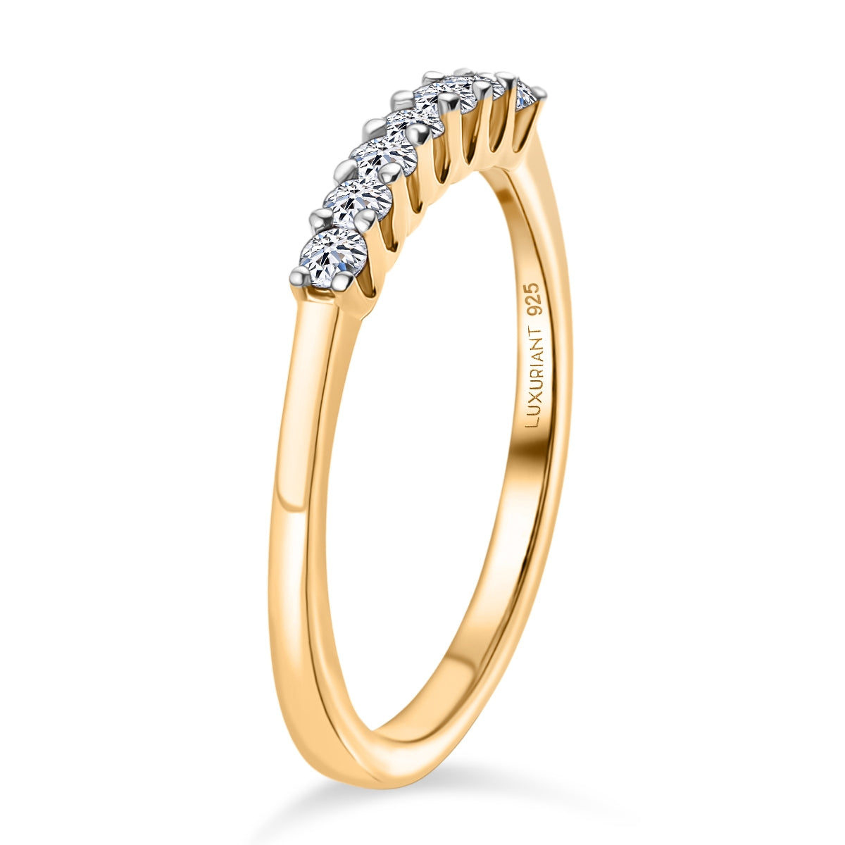 Luxuriant - Lab Grown Diamond (SI-G-H) 7 Stone Band Ring in 18K Vermeil Yellow Gold Plated Sterling Silver 0.25 Ct. 8758609 3