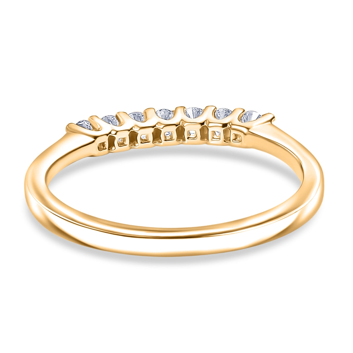 Luxuriant - Lab Grown Diamond (SI-G-H) 7 Stone Band Ring in 18K Vermeil Yellow Gold Plated Sterling Silver 0.25 Ct. 8758609 4