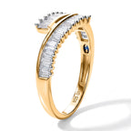 GP - Natural White Diamond & Blue Sapphire Bypass Ring in 18K Vermeil Yellow Gold Plated Sterling Silver 0.50 Ct._8758612_4