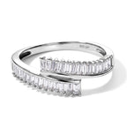 GP - Natural White Diamond & Blue Sapphire Bypass Ring in Rhodium Overlay Sterling Silver 0.50 Ct._8758621