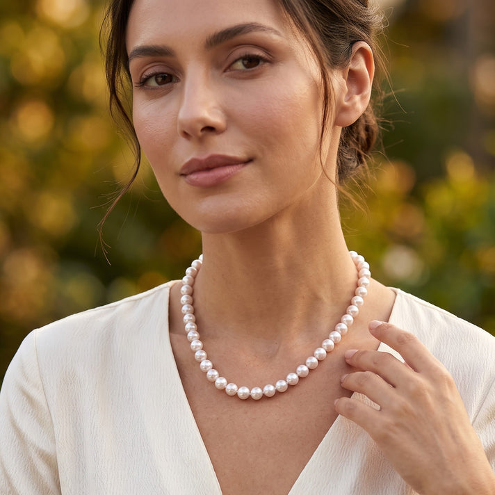 SUPER FIND - AAA  Rare Size op Lustre Edison Pearl (13 mm) Necklace (Size - 18) with Magnetic Lock in Silver Overlay Sterling Silver. 8758722 2
