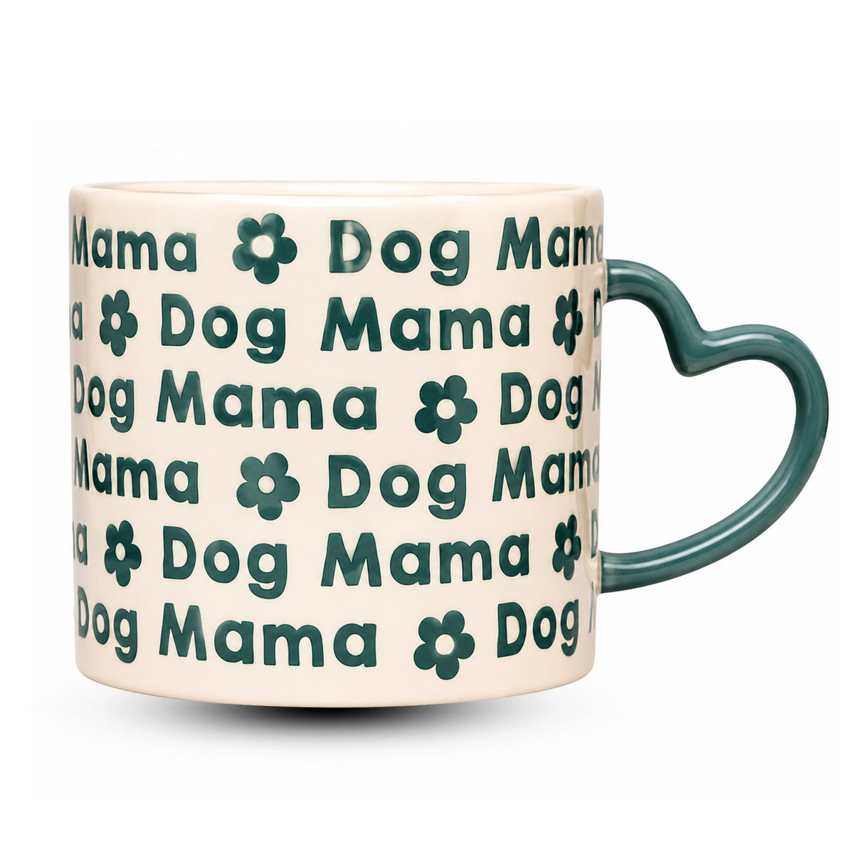 PPB Fine China Dog Mama Printed Mug Heart Shaped Handle - White 8758869 0