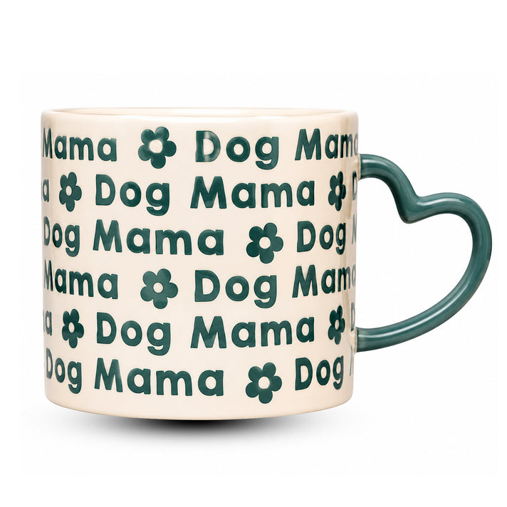 PPB Fine China Dog Mama Printed Mug Heart Shaped Handle - White 8758869 1