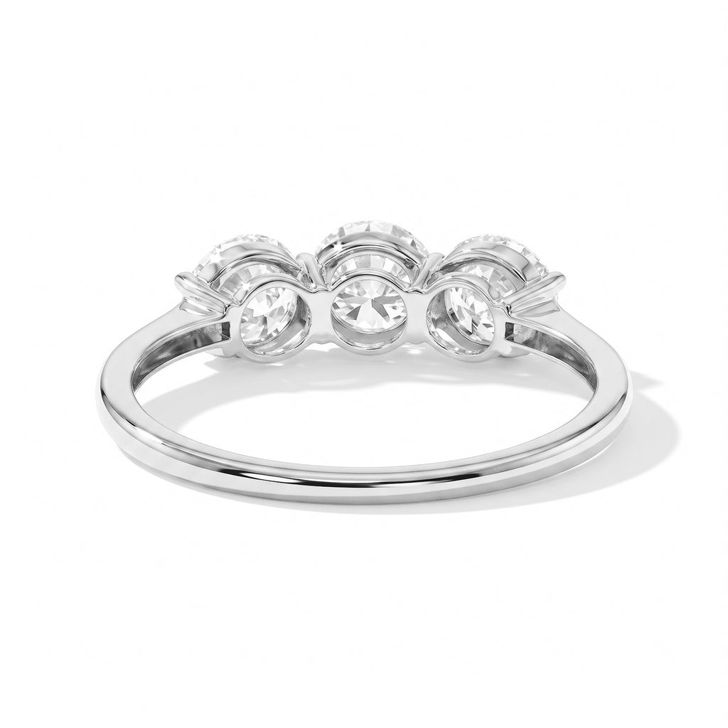 Luxuriant - 9K White Gold SGL Certified Lab Grown Diamond (VS/E-F) Trilogy Ring 2.00 Ct._8759082_4
