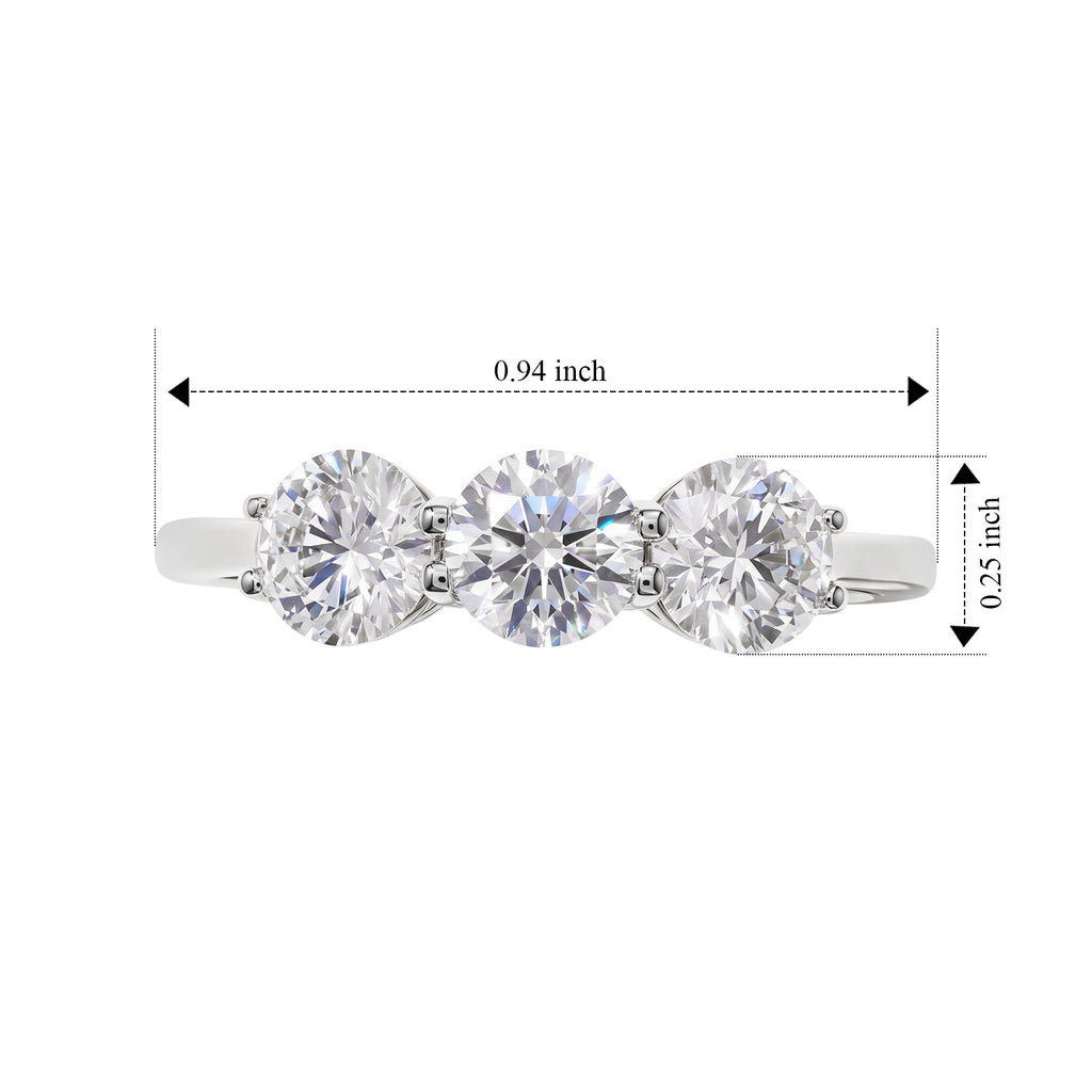 Luxuriant - 9K White Gold SGL Certified Lab Grown Diamond (VS/E-F) Trilogy Ring 2.00 Ct._8759082_6