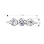 Luxuriant - 9K White Gold SGL Certified Lab Grown Diamond (VS/E-F) Trilogy Ring 2.00 Ct._8759085_6
